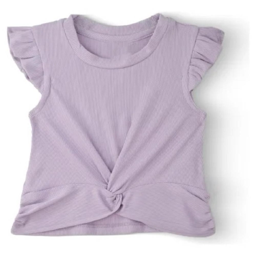 Between lavender flutter sleeve top